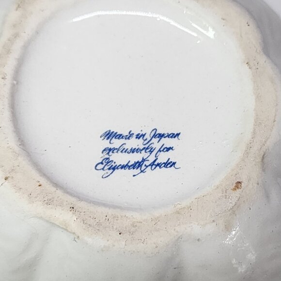 Vintage Elizabeth Arden Trinket Dish Vanity Jar with Lid Floral Design JAPAN - Picture 5 of 8